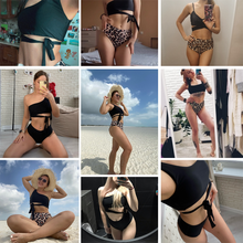 Load image into Gallery viewer, Bikini Swimsuit Women Push Up Bikini Set Sexy One Shoulder Beachwear Summer Leopard Bathing Suit High Waist Swimwear Women 2021