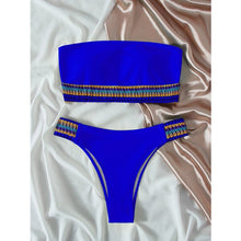 Load image into Gallery viewer, Sexy Bandeau Neon Bikini Swimwear Women 2021 Swimsuit Push Up Stitching Bathing Suit Brazilian Bikini Set Female Beach Wear