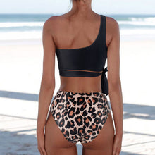 Load image into Gallery viewer, Bikini Swimsuit Women Push Up Bikini Set Sexy One Shoulder Beachwear Summer Leopard Bathing Suit High Waist Swimwear Women 2021