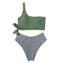 Load image into Gallery viewer, Bikini Swimsuit Women Push Up Bikini Set Sexy One Shoulder Beachwear Summer Leopard Bathing Suit High Waist Swimwear Women 2021