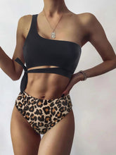 Load image into Gallery viewer, Bikini Swimsuit Women Push Up Bikini Set Sexy One Shoulder Beachwear Summer Leopard Bathing Suit High Waist Swimwear Women 2021